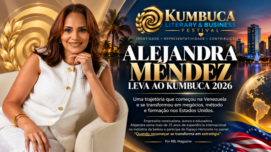 Alejandra Méndez leva ao Kumbuca 2026 uma trajetória de negócios, método e formação nos EUA